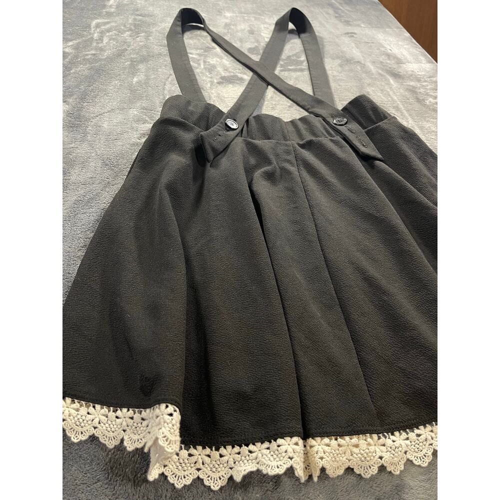 Midnight Hour Womens Large Mushroom Patch Goth Whimsigoth Suspender Skirt Pocket - Picture 5 of 8
